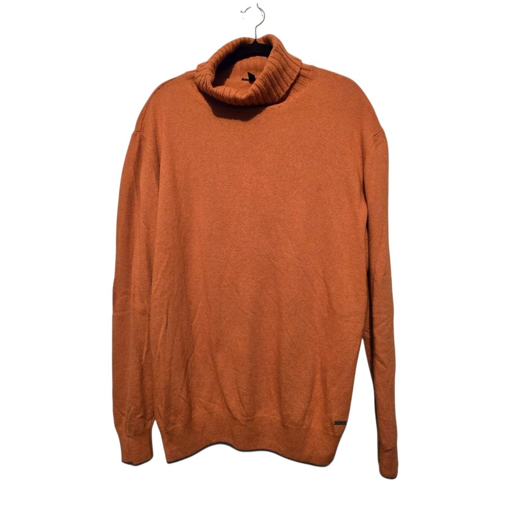 CODICE Wool Cashmere Turtleneck Sweater‎ Mens EU 56 XXL Rust Burnt Orange Luxury